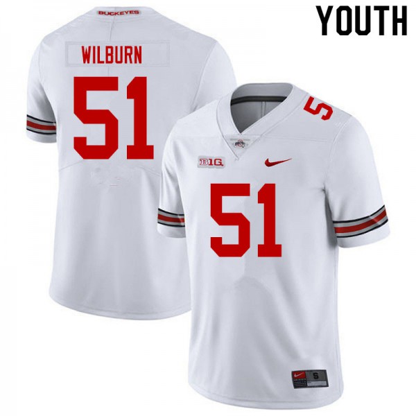 Ohio State Buckeyes #51 Trayvon Wilburn Youth NCAA Jersey White OSU44181